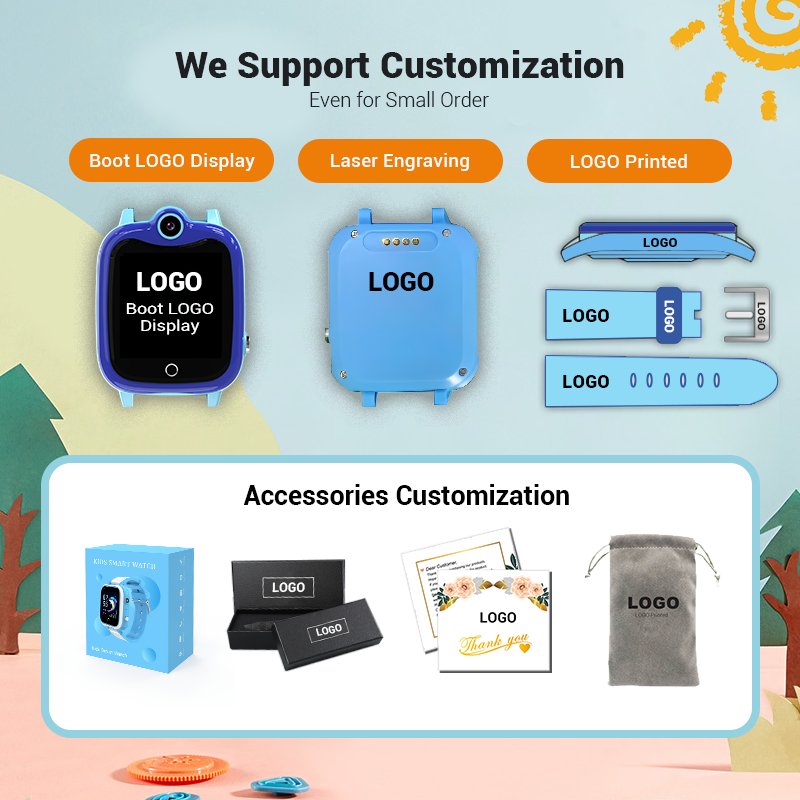 K55H Fashionable Design New Round Dial Kids Smart Watch 4g Waterproof Smart Watch Real Time Voice And Message Chat